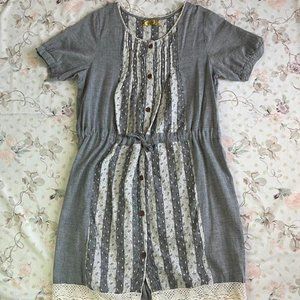 japanese brand mori‎ cottagecore mini dress with ties for a cinched waist